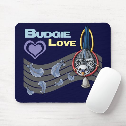 Budgie Love "Cutie" Mousepad Muismat (Met muis)