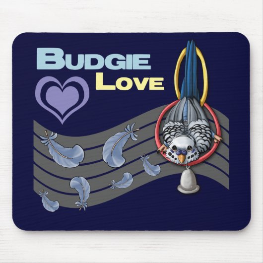 Budgie Love "Cutie" Mousepad Muismat (Voorkant)