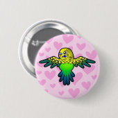 Budgie Love Ronde Button 5,7 Cm (Voorkant /achterkant)