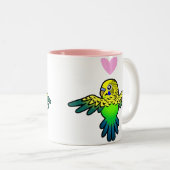 Budgie Love Tweekleurige Koffiemok (Voorkant rechts)