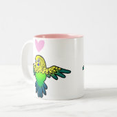 Budgie Love Tweekleurige Koffiemok (Voorkant links)