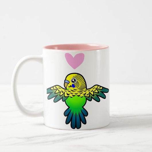 Budgie Love Tweekleurige Koffiemok (Links)