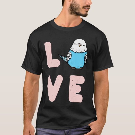 Budgie Love Valentines Day For Budgerigar T-shirt (Voorkant)