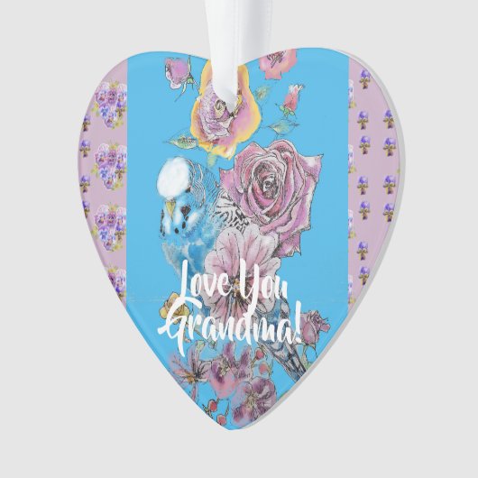 Budgie Love You Oma Kerstdecoratie Ornament (voorkant)