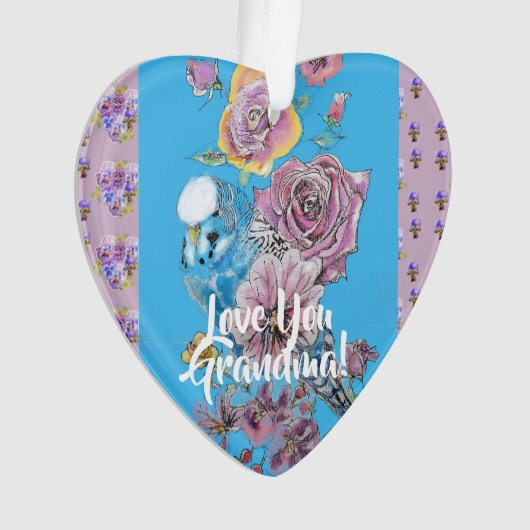 Budgie Love You Oma Kerstdecoratie Ornament (voorkant)