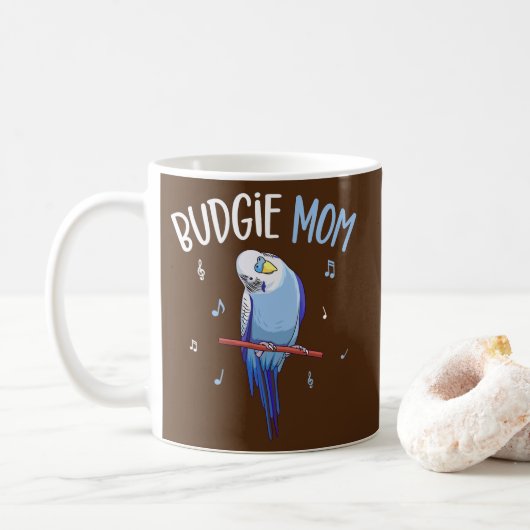 Budgie mama Parakeet Budgerigar Womens Funny Koffiemok (Met donut)