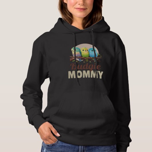 Budgie Moeder Budgerigar Parkiet Vogel 12 Hoodie (Voorkant)