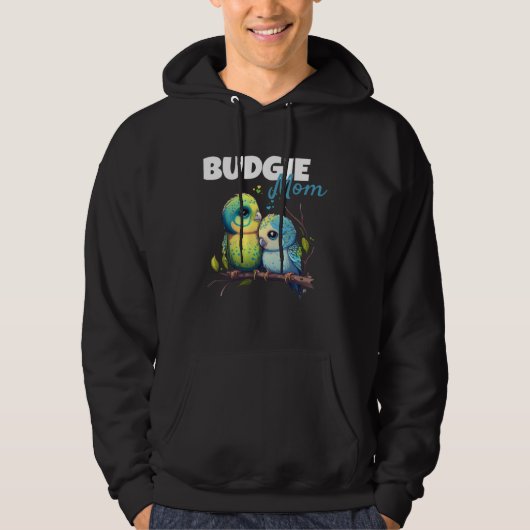 Budgie Moeder Grasparkiet Parkiet Vogel 60 Hoodie (Voorkant)