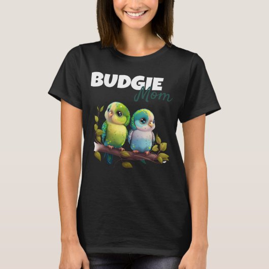Budgie Moeder Grasparkiet Parkiet Vogel 61 T-shirt (Voorkant)