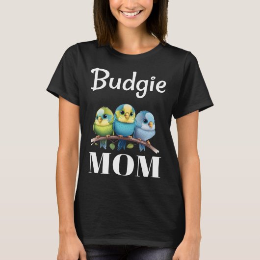 Budgie Mom Budgerigar Parakeet Bird 100 T-shirt (Voorkant)