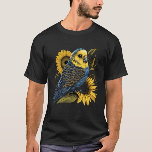 Budgie Mom Budgerigar Sunflower Parakeet Bird Moth T-shirt (Voorkant)
