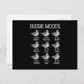 Budgie Moods Budgie Lover Bird Lover Briefkaart (Voorkant / Achterkant)