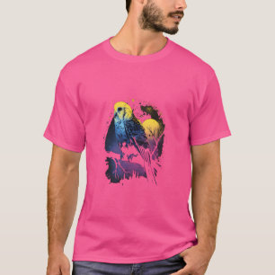 Budgie Moon Budgerigar Parkiet Vogel Huisdier Eige T-shirt