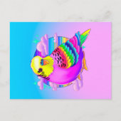 Budgie Neon Briefkaart (Voorkant)