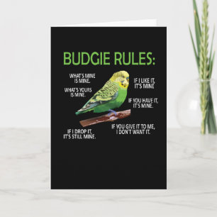 Budgie Owner Budgie Lover Parakeet Bird Budgerigar Kaart