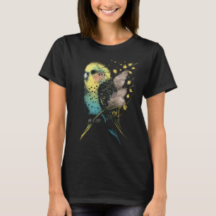 Budgie Paardebloem Bloem Budgerigar Parkiet Vogel T-shirt