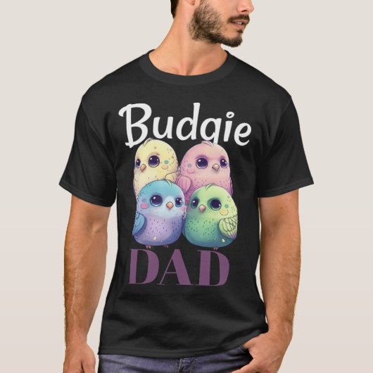 Budgie Papa Budgerigar Parkiet Vogel T-shirt (Voorkant)