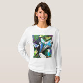 Budgie Parakeets-dames Hoodie T-shirt (Voorkant volledig)