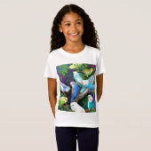 Budgie Parakeets en Ferns Girls Baby Doll Shirt (Voorkant volledig)