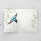 Budgie Parakeets in Olive Tree Greeting Card Kaart (Binnen)