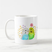 Budgie Paraket Bird Waterverf Art Custom Name Koffiemok (Links)
