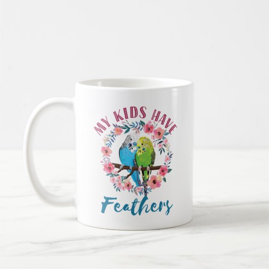 Budgie Paraket mama Mijn Kinderen hebben veren Koffiemok (Links)