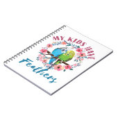 Budgie Paraket mama Mijn Kinderen hebben veren Notitieboek (Linkerzijde)