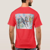Budgie Parkiet Budgerigar Mannen Grappig Kerstmis T-shirt (Achterkant)