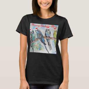 Budgie Parkiet Budgerigar Vrouwen Grappig Kerstmis T-shirt