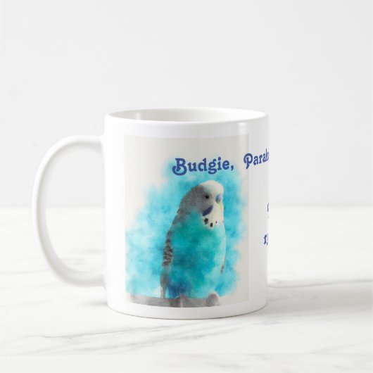 Budgie parkiet of budgerigars plezier koffiemok (Links)