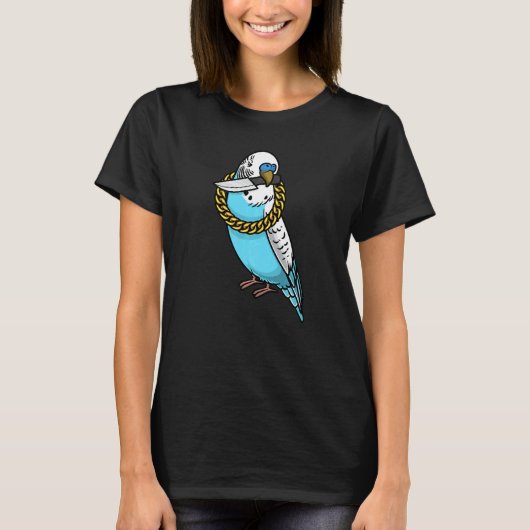 Budgie Parrot Budgerigar Bird with Knife T-shirt (Voorkant)