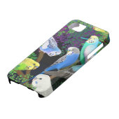 Budgie Parrots in Ferns iPhone Case (Onderkant)