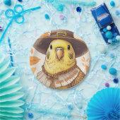 Budgie Pilgrim Thanksgiving Rond Papier Bord (Feest)