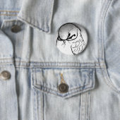 Budgie Portrait Ronde Button 5,7 Cm (In situ)