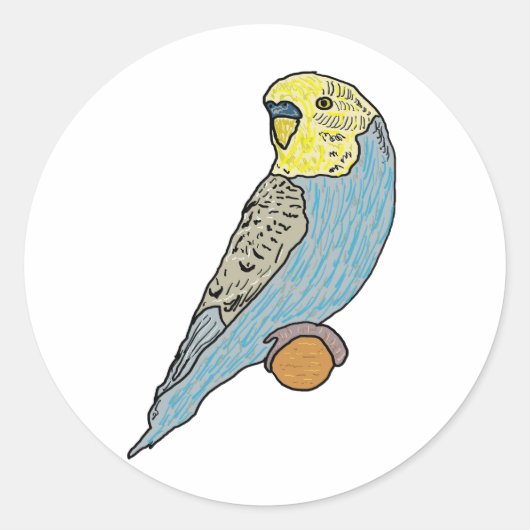 Budgie Ronde Sticker (Voorkant)