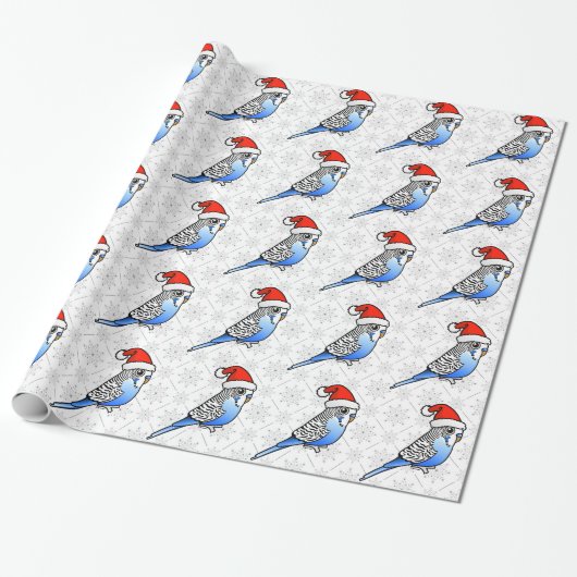 Budgie Santa Cadeaupapier (Uitgerold)