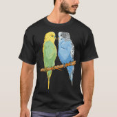 Budgie Sitting Birds Budgerigar Parakeet Eigenaar T-shirt (Voorkant)