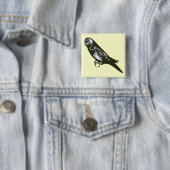 Budgie skeleton vierkante button 5,1 cm (In situ)