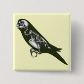 Budgie skeleton vierkante button 5,1 cm (Voorkant)