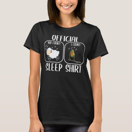 Budgie sleeping shirt counting sheep (Voorkant)