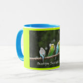 Budgie Social Cliques Coffee Mok (Voorkant links)