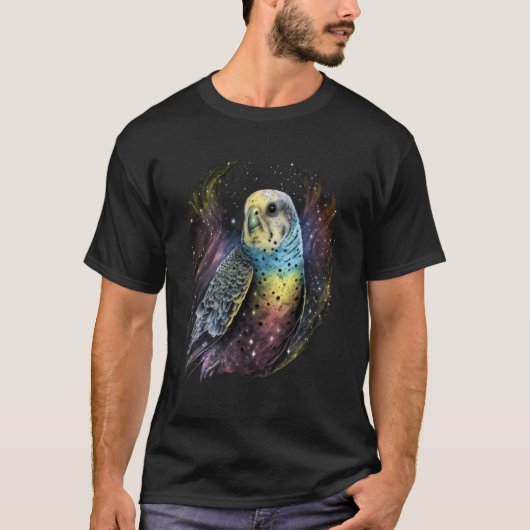 Budgie Space Budgerigar Parkiet Vogel 2 T-shirt (Voorkant)