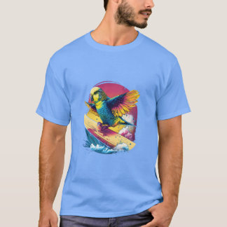 Budgie Surfboard Budgerigar Parkiet Bird Kawaii f T-shirt