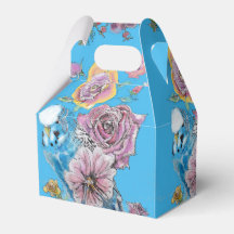 Budgie Trouwtaart Favor Doos Blauwe Rozen