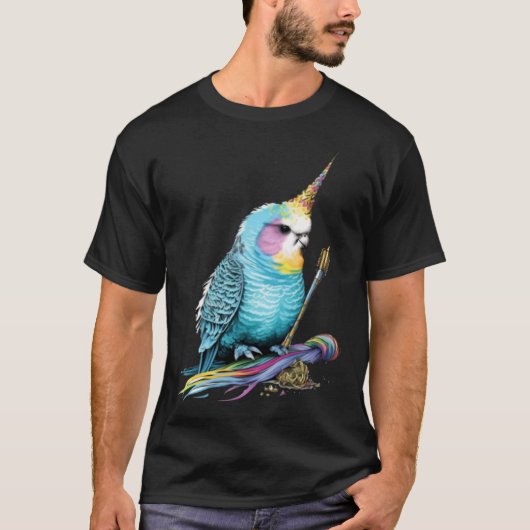 Budgie Unicorn Budgerigar Parakeet Bird T-shirt (Voorkant)