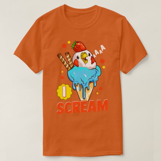 Budgie vogel Icecream T-shirt (Design voorkant)