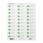 Budgie Vogel Paar Retouradres Label (Full Sheet)