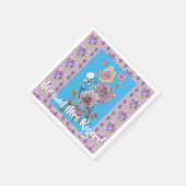 Budgie Watercolor bloemige bruiloft papieren serve Servet (Hoek)