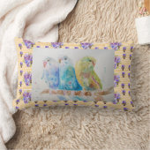 Budgie Waterverf budgies Kussen Geel Bloem (Deken)