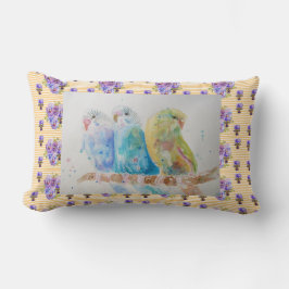 Budgie Waterverf budgies Kussen Geel Bloem